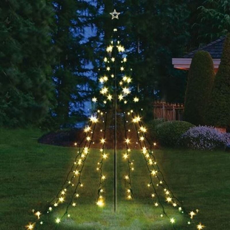 Garten-Lichterpyramide mit 200 LEDs Lichterkette Beleuchtung Lichternetz