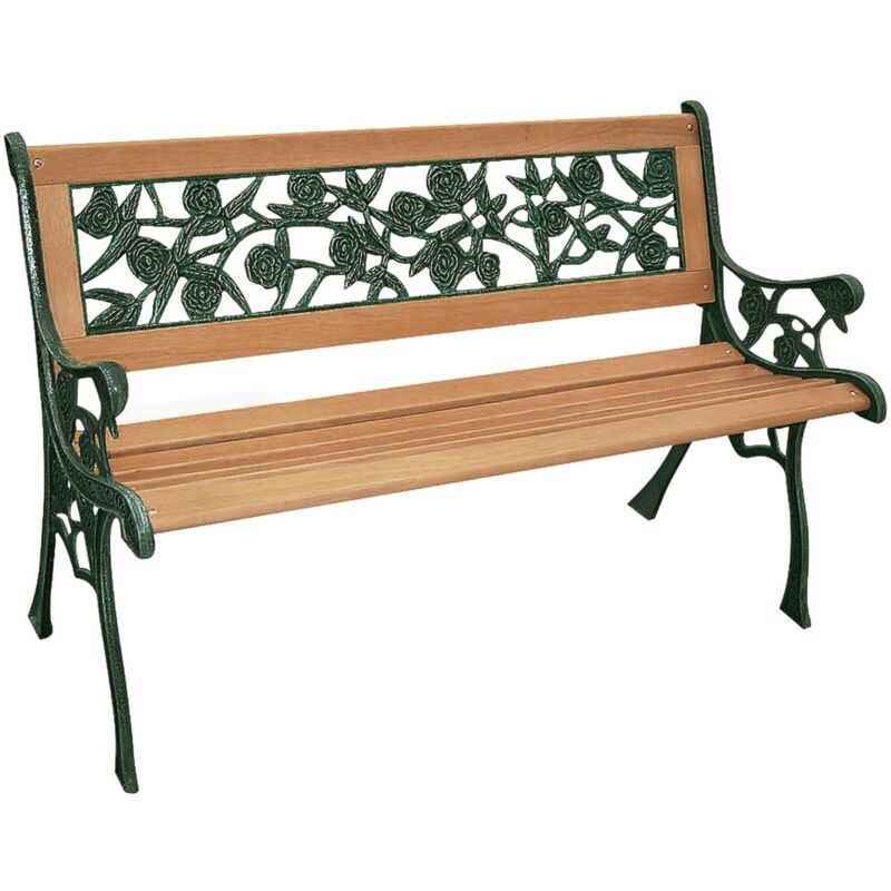 Gartenbank Gusseisen Holz Parkbank Sitzbank massiv Metall Holz Bank