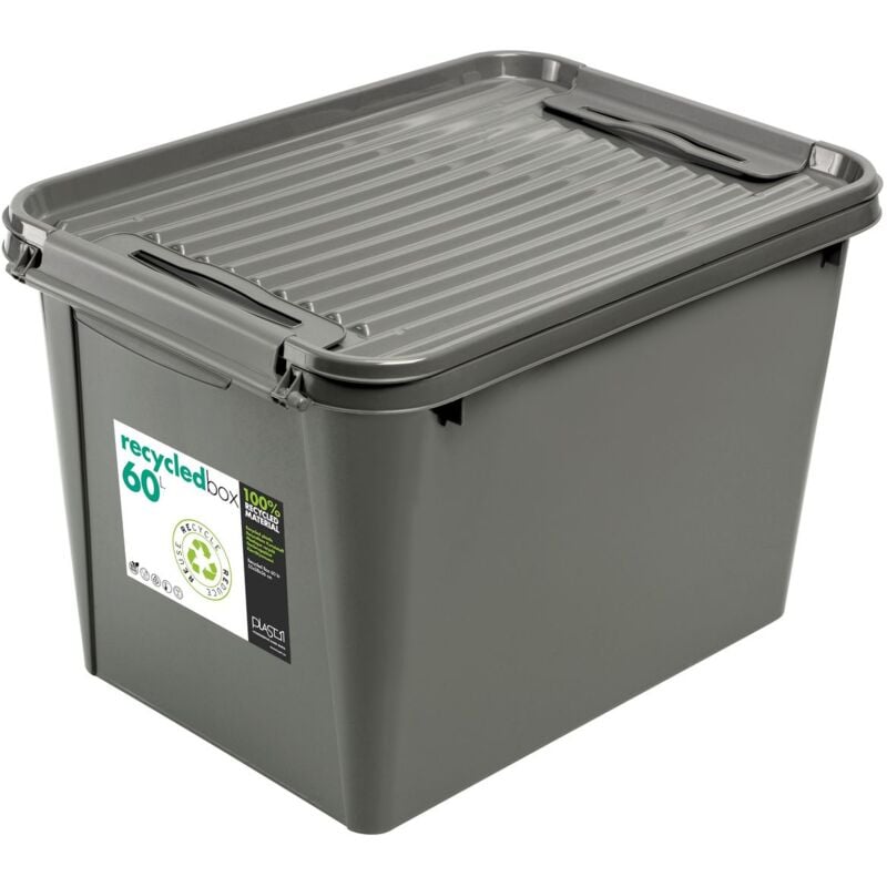 Juskys Aufbewahrungsbox mit Deckel - 6er Set Kunststoff Boxen 60l
