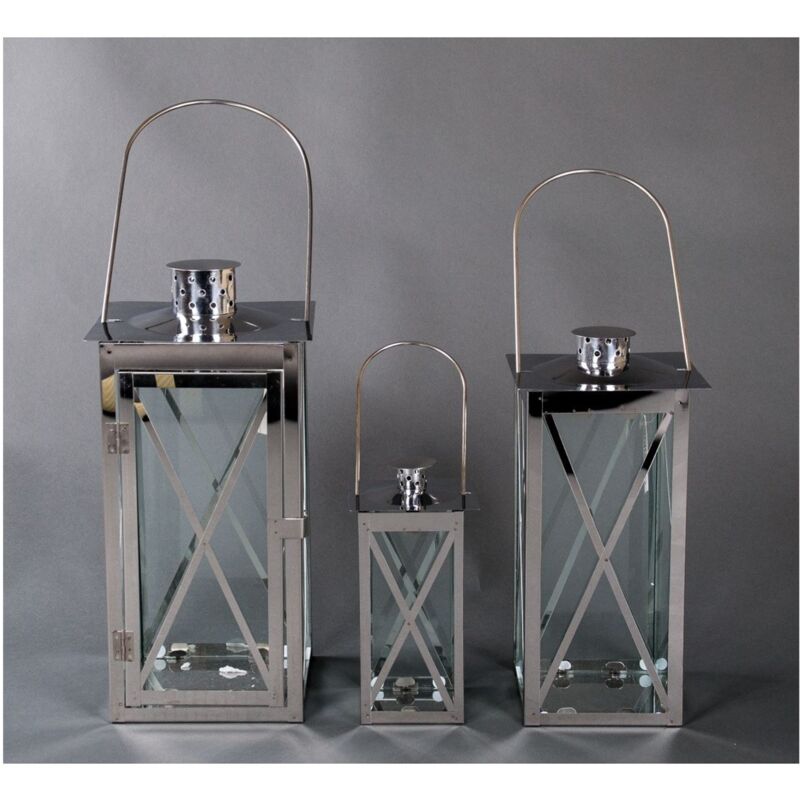 NEEDOMO Laternen-Set Aus Metall & Glas – 3-teilig (bis 66 Cm), Für Drinnen & Draußen, Perfekt Für Veranda, Garten & Jahreszeiten-Deko