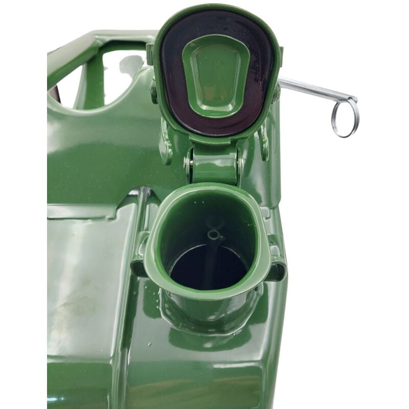 Benzinkanister Metall 20L olivgrün Kraftstoffkanister inkl. Ausgießer  flexibel, Kraftstoffkanister, Zubehör