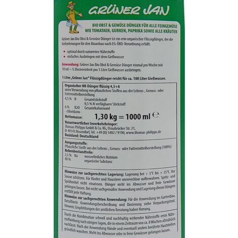 1L Bio Gemsednger Obstdnger Flssigdnger Tomatendnger Gurkendnger  Dnger