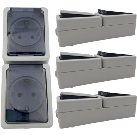 Acquista Kopp 131456008 1 Pezzo Interruttore Per Ambienti Umidi Completo Presa Schuko Con Coperchio A Cerniera Blueelectric Grigi 1613726