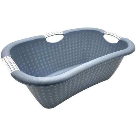 Wäschewanne Ergonomica 27L Wäschekorb Wäschesammler Wäschebox Wäschebehälter  - grau