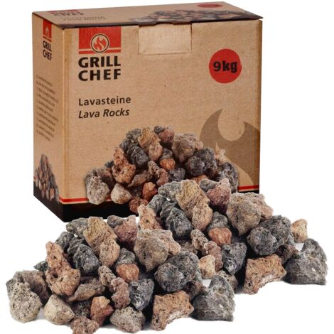 Lavasteine 9kg zum Grillen Nachfüllpackung für Lavastein-Gasgrills Für Gasgrill, Backofen und Elektrogrill geeignet - Naturstein als Grillzubehör