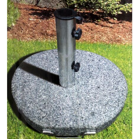 30 Kg Sonnenschirmständer Ø45cm Granit Edelstahl auf Rollen