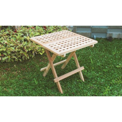 Teak Beistelltisch Natur Klapptisch Holztisch Gartentisch Balkontisch Terrassentisch Campingtisch Bistrotisch Partytisch Kaffeetisch Tisch Gartenmöbel (1/2)
