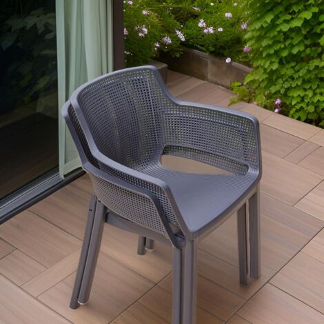 2x Gartenstühle Stapelstuhl "Easy" Terrassenstuhl Stapelstühle 80cm