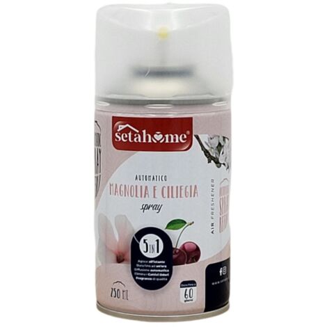 24x Nachfüller für automatischen Duftspender 250ml Lufterfrischer Raumspray Duftspray Raumduft Nachfüllpackung Nachfülldosen Air Freshener Automaticspray - Magnolie / Kirsche