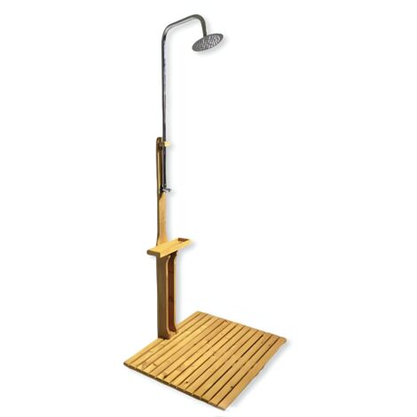 Gartendusche aus geöltem Kiefernholz mit verzinktem Eisen 75x75x221cm Dusche Garten