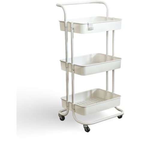 Rollwagen Mit Schubladen - 3-stöckiger Servierwagen Für Küche & Bad