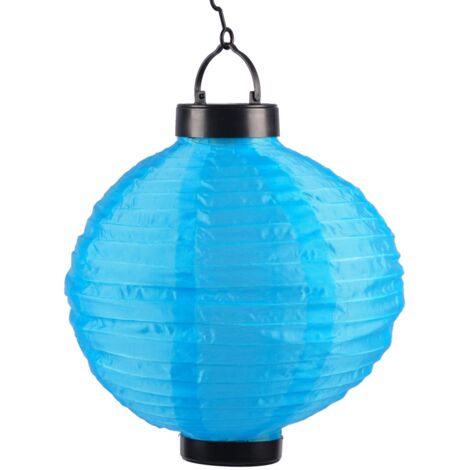 Solar-Lampion Ø25cm LED Papierlaterne Lampenschirm Lampions Laterne Garten Party - blau