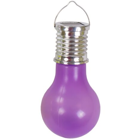 LED Kunststoff Glühbirne Garten-Dekoleuchte Solarlampe Partyleuchte Hängelampe - lila