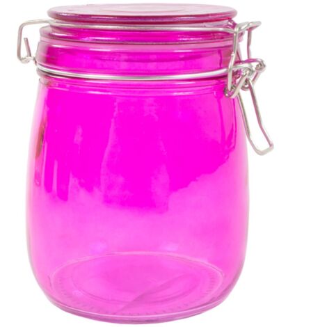 Drahtbügelglas 750ml Bügelverschluss Vorratsglas Einmachgläser Einweckglas Glas - pink