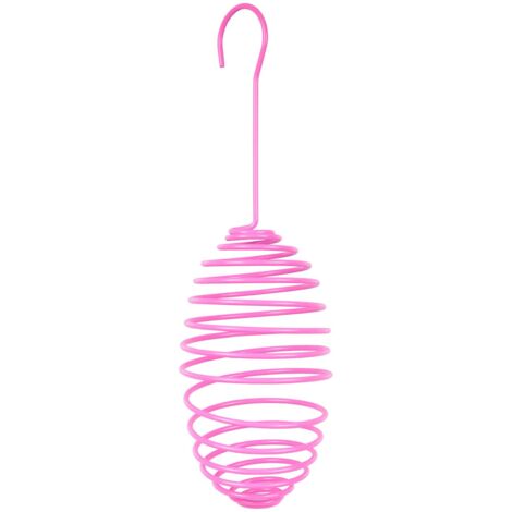 BURI Vogelfutter-Spirale für Meisenknödel Futterspender Vogelfutterspender Gartendeko - rosa