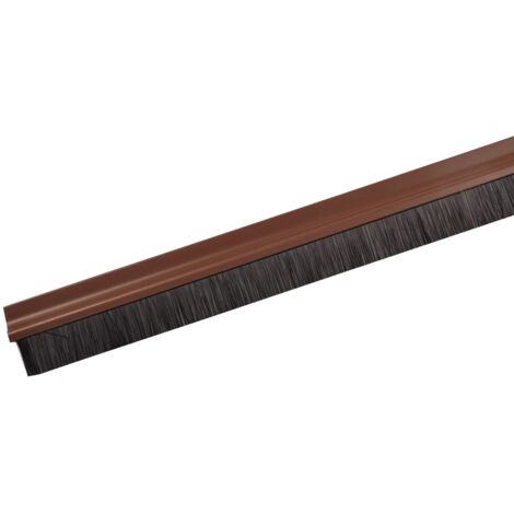 Türbodendichtung 100cm Bürstendichtung Gummidichtung Türdichtung Zugluftstopper - 75055-Bürste braun