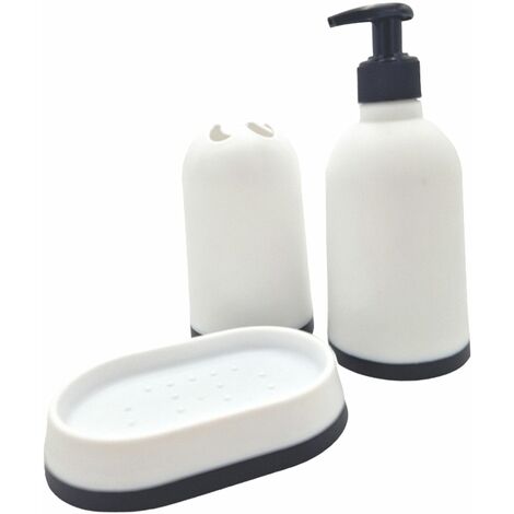 Badezimmer-Set Seifenspender Seifenschale Zahnputzbecher Badaccessoires