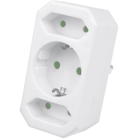 AS SCHWABE Euro- und Schutzkontakt-Adapterstecker, weiß