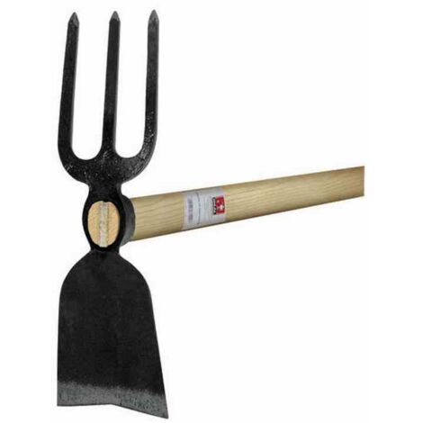 IDEAL-Gartenhacke mit Breitblatt, 3 Zinken, 135 cm Eschenstiel