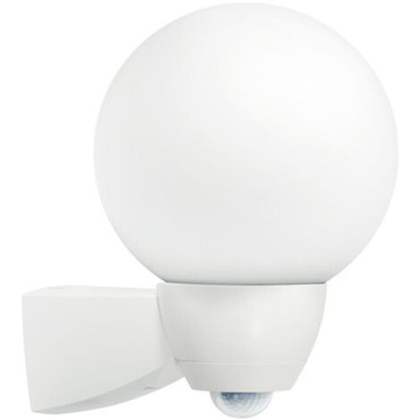 AL Monza/Garda Sensorleuchte, 77W, HV-Halogenlampe, weiß, matt, Betriebsgerät nicht erforderlich, E27, IP44, Glas opal (1/5)