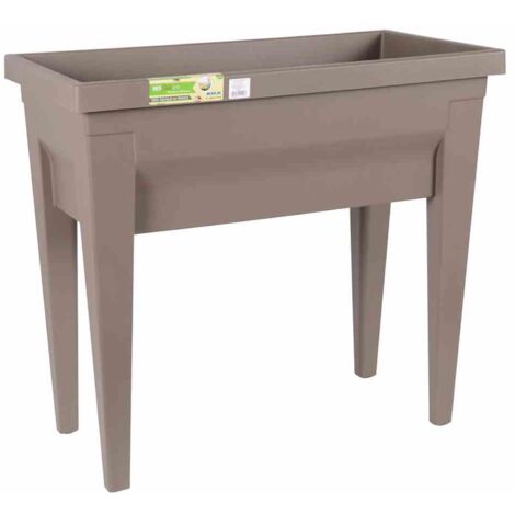Bac Potager Sur Pieds Sans Serre Vegetable L X L X H 76 X 38,5 X 68 Cm Couleur Taupe - Eda