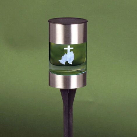 LEDSolarGrablicht Grablaterne Glaslicht Grabschmuck Solarlampe