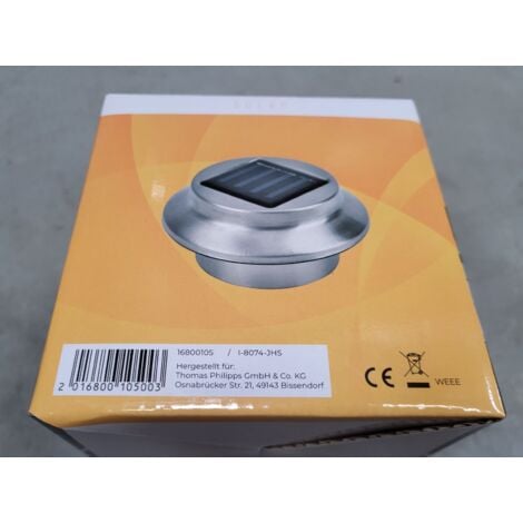 LED Dachrinnenleuchten 3er-Set aus Edelstahl Zaunleuchte Wegelicht Solarleuchten