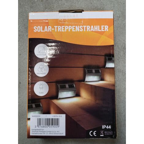 Solar Treppenstrahler 2er-Set Treppenlampen Stufenlichter Treppenbeleuchtung