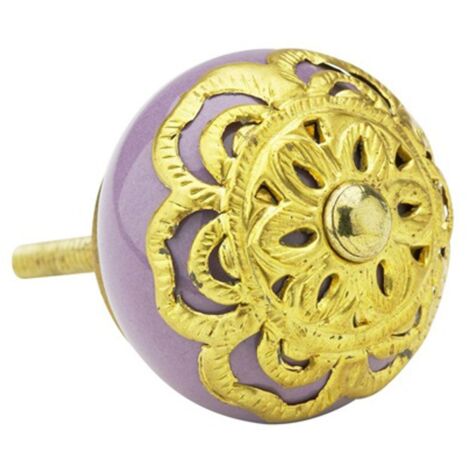 Lisbeth Dahl Möbelgriff 4cm Möbelknopf Türknopf Schrankgriff Acryl Metall gold