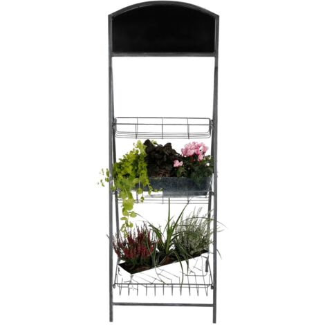 Metallständer für Blumen Küchenregal Vintage Grey Garten Metallregal