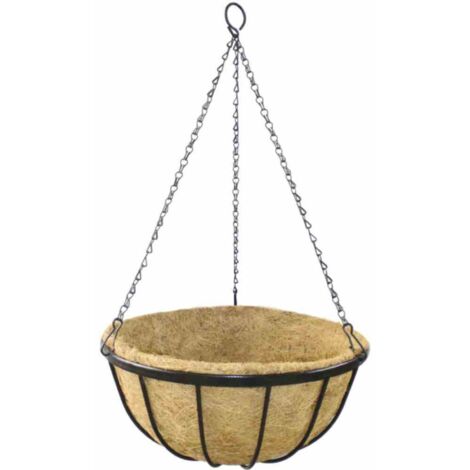 Hängeampel Wrought Ø 35 cm mit Kokoseinlage, Kette und Haken