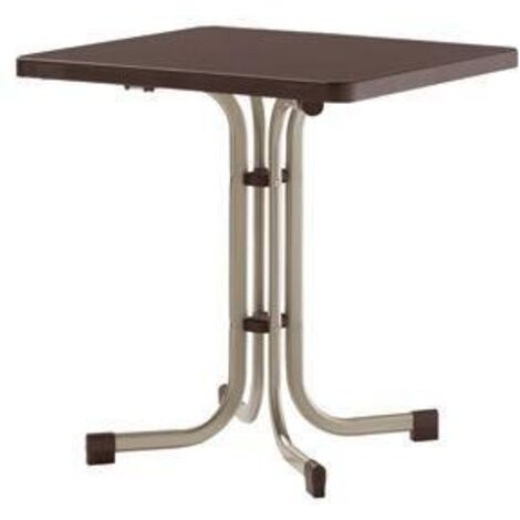 Boulevard-Klapptisch, 70x70 cm, champagner/mocca Stahrohrgestell, Mecalit-Pro-Platte (1/2)