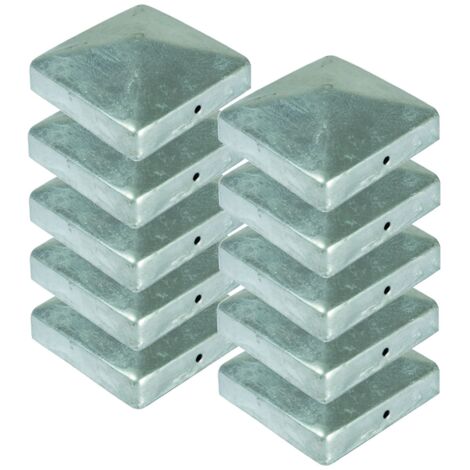 BURI 10x Pfostenkappe Pyramide 71x71 mm Zaunkappe Zierkappe Pfahl Kappe feuerverzinkt