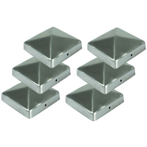 BURI 6x Edelstahl Pfostenkappe Pyramide 91x91mm Zaunkappe Zierkappe Pfahl Holzzaun (1/2)