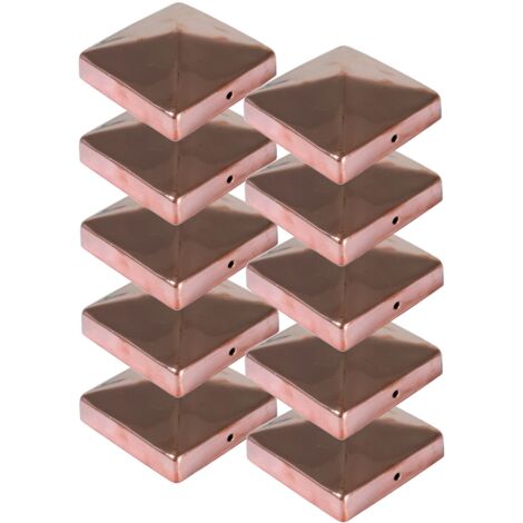 10x Kupfer Pfostenkappe Pyramide 91x91mm Zaunkappe Pfahl Holzzaun Abdeckung Set (1/3)