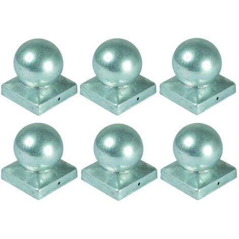 6x Pfostenkappe Kugel 70x70mm Zaunkappe Zierkappe Pfahl Kappe verzinkt Abdeckung (1/2)