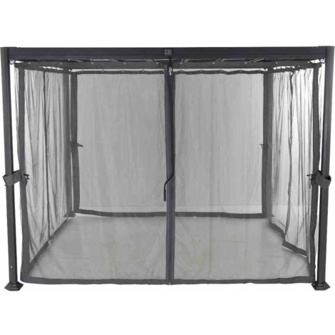 Moskitonetze zu Pavillon Florenz 3x3 m, grau, 4er Set Bezug aus Polyester, 32 g/m² in grau, 4 Stück (1/5)