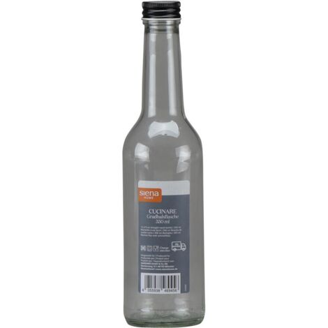 Gradhalsflasche Cucinare 350 ml rund, Verschraubung schwarz (1/4)