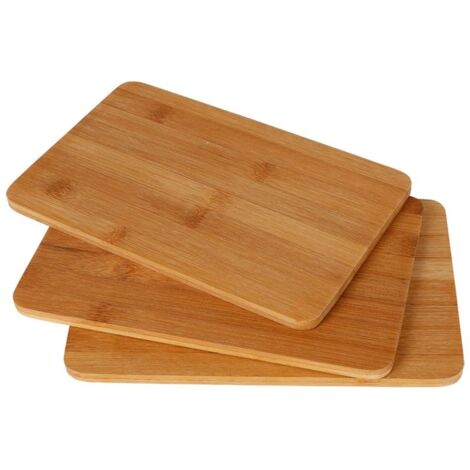 3er Set Frühstücksbrettchen aus Bambus Holz Schneidebrett Küchenbrett