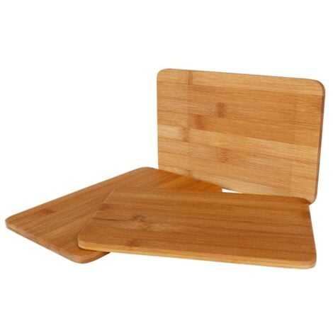 3er Set Frühstücksbrettchen aus Bambus Holz Schneidebrett Küchenbrett