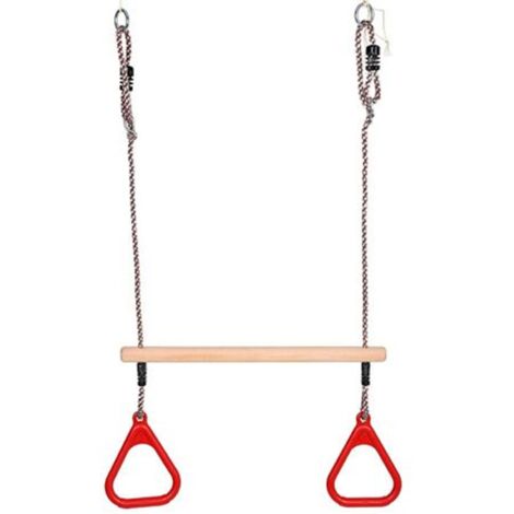 Turnstange mit Ringen Kinder Schaukel Reckstange Turnringe Reck Trapez Spielturm