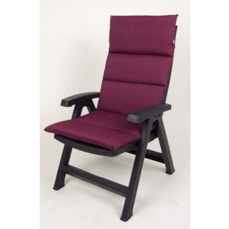 4x Rollstepp-Hochlehner-Auflage Sessel Gartenstuhl Negro Sitzkissen