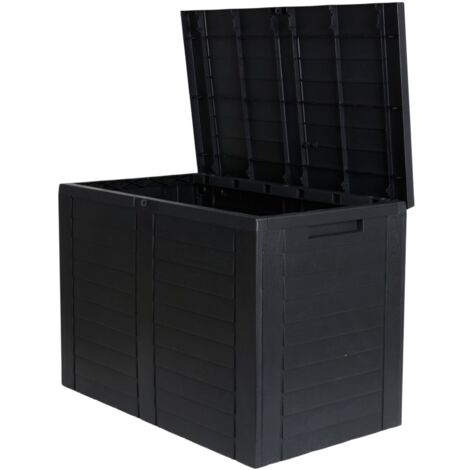 Balkon-Truhe Holzoptik Aufbewahrunsbox Kissentruhe Auflagenbox Gartentruhe