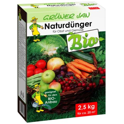 7x 2,5 kg Grüner Jan Bio-Naturdünger Obst & Gemüse Bio-Anbau, für ca. 140m²