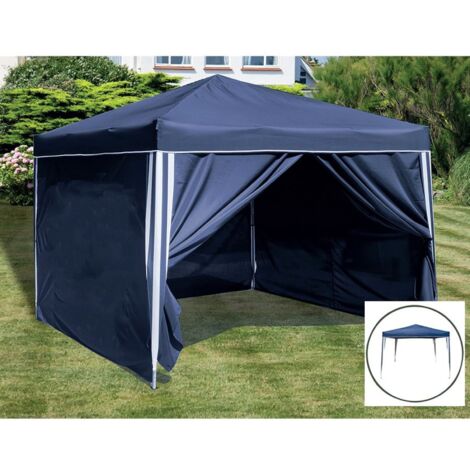 2 Seitenwände für RuckZuck AluPavillon 3x3m Blau Gartenzelt Schutz
