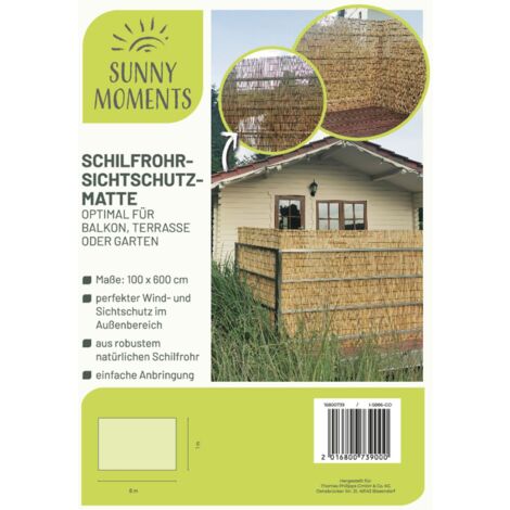 5x Schilf Sichtschutzmatte H1xB6m Natur Garten Blick Draußen Zaun Wind Terrasse (1/4)