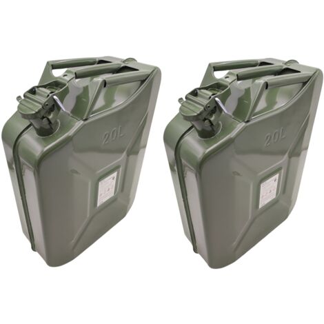 20L Benzinkanister Metall - Armee Grün Mit Zapfhahn Für Benzin & Diesel