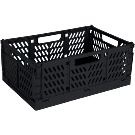 Mini-Klappbox 30,5x20cm Aufbewahrunsbox Klappkiste Einkaufskorb Spielzeugkiste - schwarz