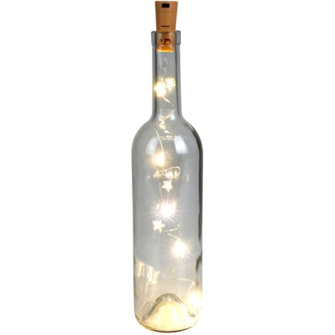 Flaschenlicht 15 LEDs Lichterkette Korken Drahtlichterkette Dekolicht Partylicht - Stern