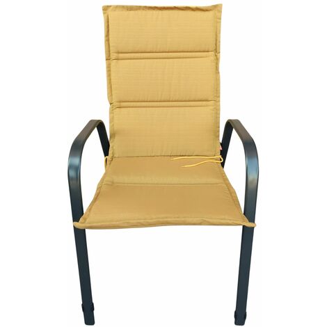 Uni Sitzauflage Sitzkissen Stuhlkissen Sesselauflage ocker CENTAURI 120x48x3cm